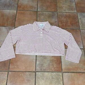 TopShop terrycloth button wide arm crop top